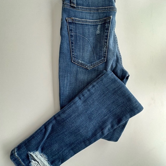 Joe’s Jeans high rise skinny size 25 medium dark blue distressed jeans - Picture 3 of 9